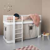 Oliver Furniture Wood Original Low Loft Bed, White
