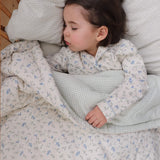 Camomile London Patchwork Quilt Blue/Multi Bella Check Cot (120x150)