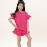 Petit Blush Loua Frill Blouse Party Punch