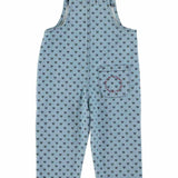 Piupiuchick Dungarees Washed Blue Denim w/ Black Hearts
