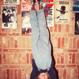 Piupiuchick Dungarees Washed Blue Denim w/ Black Hearts