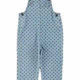 Piupiuchick Dungarees Washed Blue Denim w/ Black Hearts