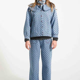 Piupiuchick Jacket Washed Blue Denim w/ Black Hearts