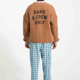 Piupiuchick Knitted Cardigan Brown w/ "Band & Crew Only" Print
