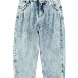 Piupiuchick Mom Fit Trousers Washed Blue Denim
