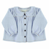 Piupiuchick Peter Pan Collar Blouse Light Blue Soft Denim