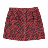 Piupiuchick Short Skirt Bordeaux w/ Zebra Print