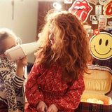 Piupiuchick Short Skirt Pink Checkered w/ Flowers