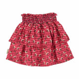 Piupiuchick Short Skirt Pink Checkered w/ Flowers