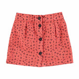 Piupiuchick Short Skirt | Raspberry w/ Black Flowers