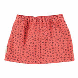 Piupiuchick Short Skirt | Raspberry w/ Black Flowers