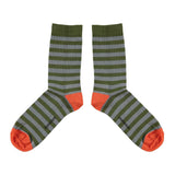 Piupiuchick Short Socks Green & Blue Stripes