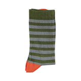 Piupiuchick Short Socks Green & Blue Stripes