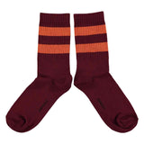 Piupiuchick Socks Bordeaux w/ Orange Stripes