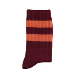 Piupiuchick Socks Bordeaux w/ Orange Stripes