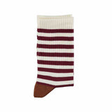 Piupiuchick Socks Ecru & Bordeaux Stripes