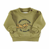 Piupiuchick Sweatshirt Olive Green w/ Tiger Print