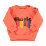 Piupiuchick Sweatshirt Orange w/ "Music" Print