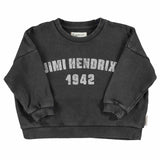 Piupiuchick Sweatshirt Faded Black w/ "Jimi Hendrix" Print