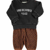 Piupiuchick Sweatshirt Faded Black w/ "Jimi Hendrix" Print