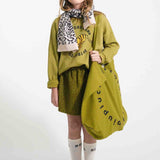Piupiuchick Sweatshirt Olive Green w/ Tiger Print