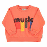 Piupiuchick Sweatshirt Orange w/ "Music" Print