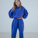 Repose Crop Heart Sweater Royal Bloom