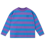 Repose Oversized Boxy Sweater Cool Pool Violet Block Stripe
