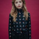 Repose Turtle Neck Graphite Night Multi Dot