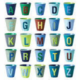 Rice Alfabet Letter Beker Melamine Blauw