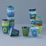 Rice Alfabet Letter Beker Melamine Blauw