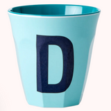 Rice Alfabet Letter Beker Melamine Blauw
