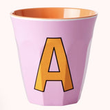 Rice Alfabet Letter Beker Melamine Roze