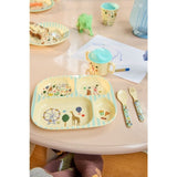 Rice Baby Melamine Spoon and Fork Fun Fair Print Mint