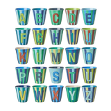 Rice Gestreepte Alfabet Letter Beker Melamine Blauw