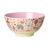 Rice Medium Melamine Kids Bowl Fun Fair Print Pink