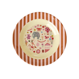 Rice Melamine Kids Bowl Fun Fair Print Pink