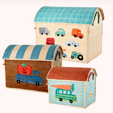 Rice Raffia Basket Cars Small