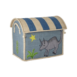 Rice Raffia Basket Dinosaur Small New Print