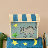 Rice Raffia Basket Dinosaur Small New Print