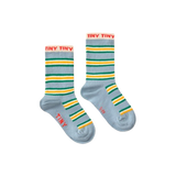 Tiny Cottons Medium Socks Multicolor Stripes Warm Grey
