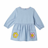 Stella McCartney Kids Dress Flowers Denim Light