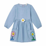 Stella McCartney Kids Dress Flowers Denim Light