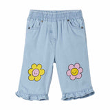 Stella McCartney Kids Trousers Flowers Light Denim