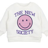 The New Society Smiley Baby Sweatshirt Moonlight White
