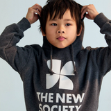 The New Society TNS Logo Hood Sweatshirt Galactic Grey Melange