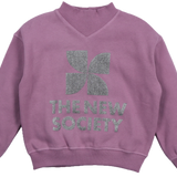 The New Society TNS Logo Rib Collar Sweatshirt Grape Bliss