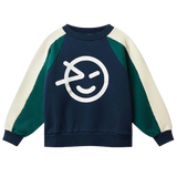Wynken Wynk Panel Sweat Navy/Green/Cream